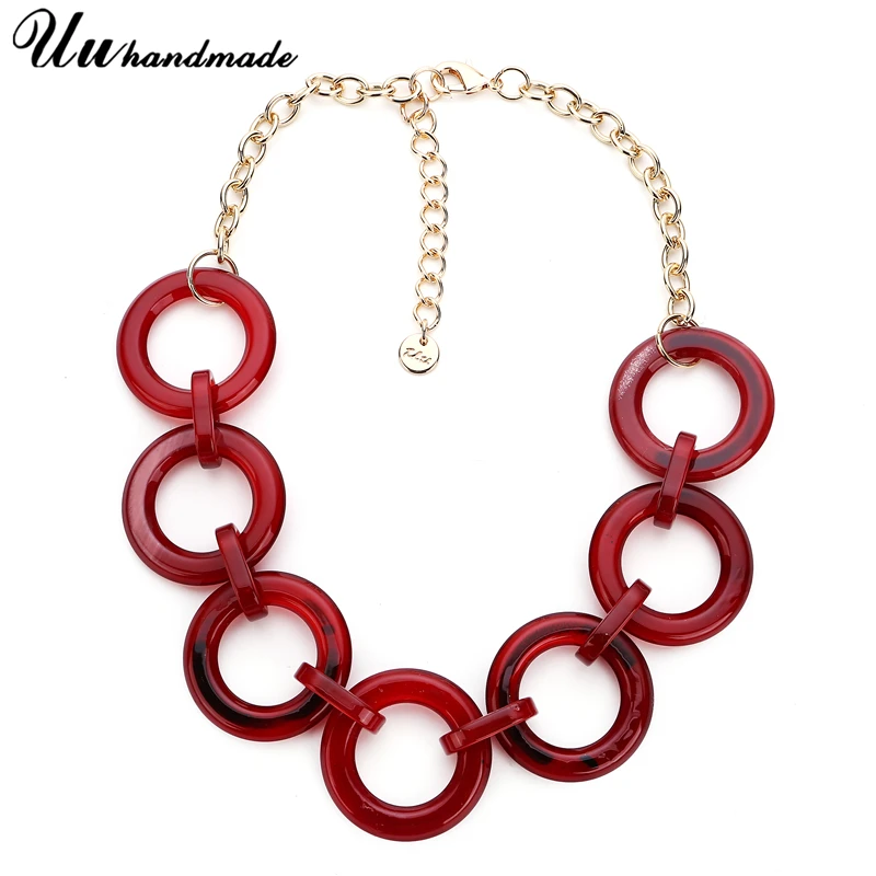 Statement Acrylic Round pendant Choker vintage Necklace for women