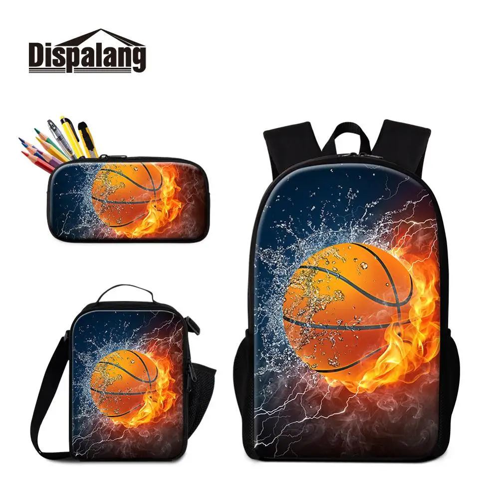 3 PCS Set04 Dispalang Мальчики Мода 3 шт. набор футбольные мячи с принтом ланч бокс баскетбольные мячи школьные рюкзаки Карандаш сумка для студентов Мужской классный рюкзак - Цвет: 3 PCS Set04
