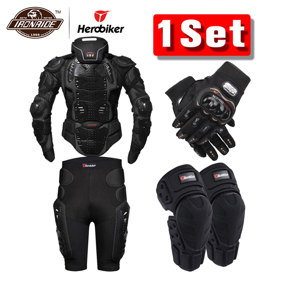 Online HEROBIKER chaquetas de motocicleta Moto Body Armor protección de motocicleta Motocross Moto chaqueta con Protector de cuello para el verano