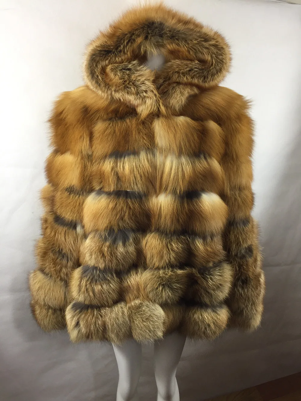fox fur hoodie