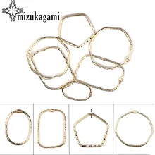 6 шт./лот цинковый сплав золотой большой геометрический дизайн, округлый, Круглый пористый соединитель подвески для DIY ожерелье серьги ювелирные аксессуары