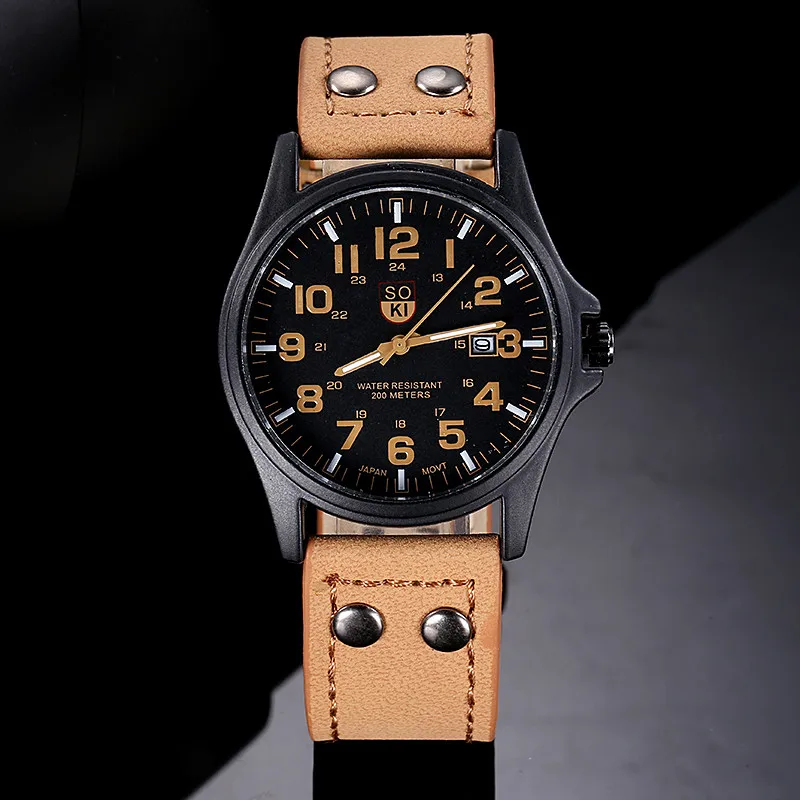 

Fashion 2019 Watch Man Luxury Brand With Leather Relogio Masculino Vintage Casual Watches Wristwatch Classic Reloj Hombre Gift