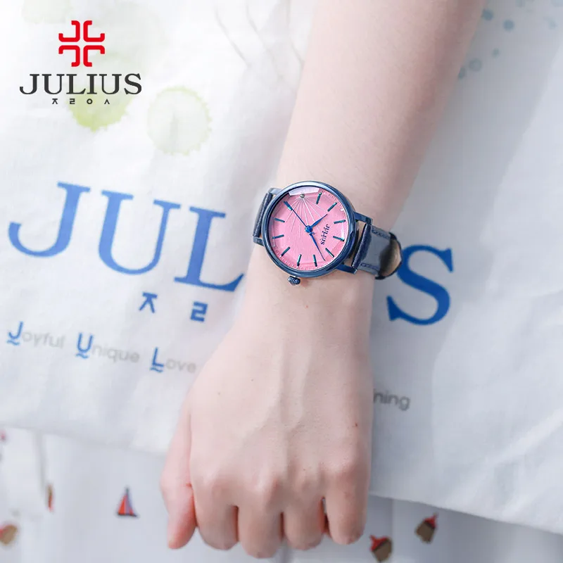 Женские кварцевые часы JULIUS JA 888 повседневные винтажные с текстурой в виде