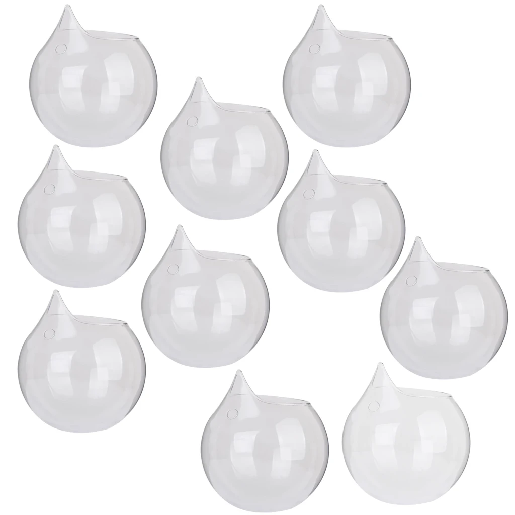 10Pieces 4inch Clear Glass Ball Flower Hanging Vase Planter Pot Container Glass Wedding Decor