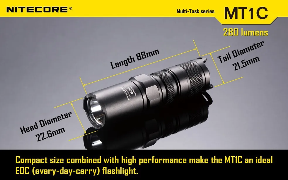 Nitecore MT1C фонарик CREE XP-G R5 LED 3 Mode фонарик 280 люмен Мини светодиодный фонарик Nitecore фонарик