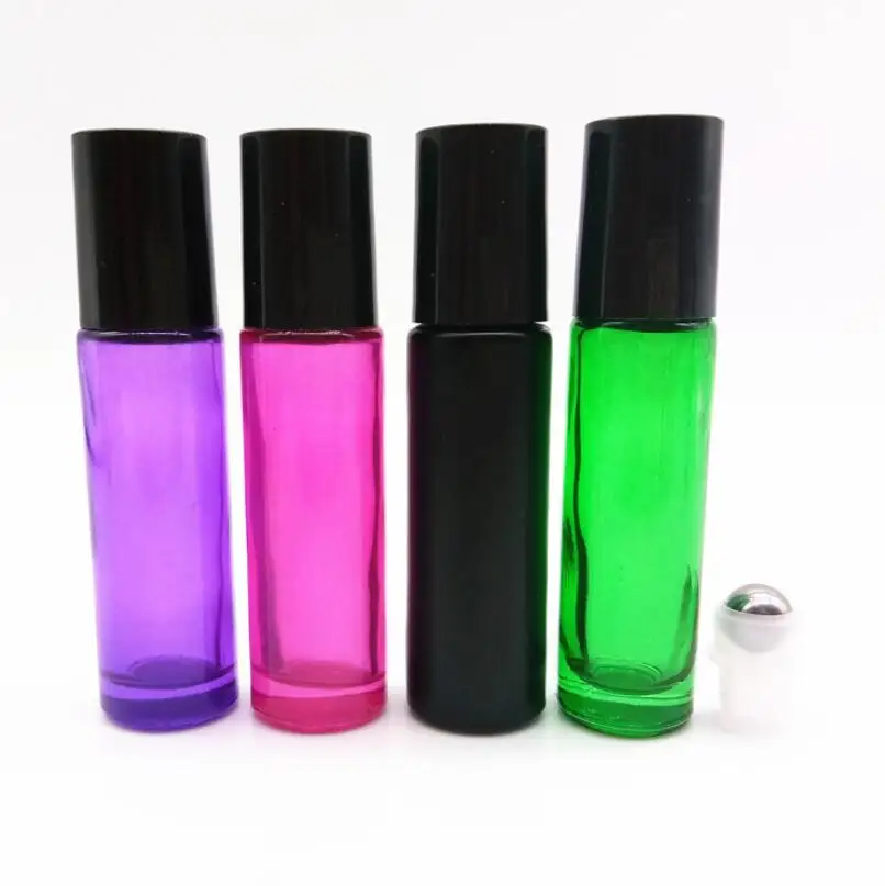 

New Fashion 10ml empty Colorful Refillable Perfume Roll on Bottle practical Glass subpackage Bottle LX5013