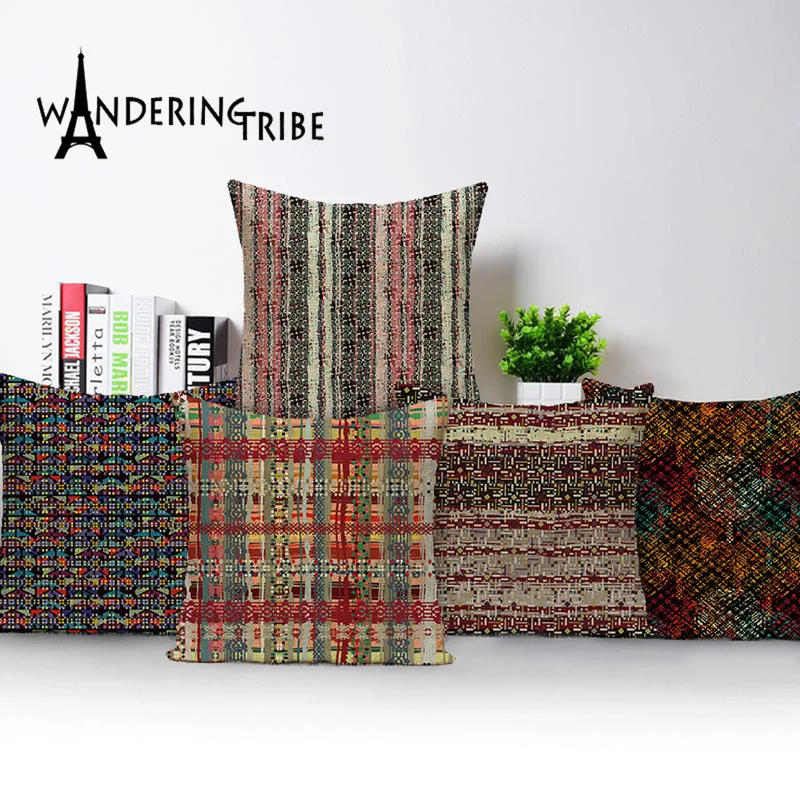 Farmhouse Home Decor Throw Pillows Covers Geometric Polka Dot Striped Plaid Cushion Cover Shabby Chic Linen Pillowcase 45 * | Дом и сад