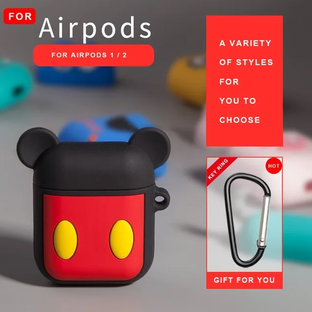 Mickey Милый мультяшный беспроводной Чехол для наушников для Apple AirPods 2 Силиконовый чехол для зарядки наушников Защитный чехол для AirPods - Цвет: Mickey