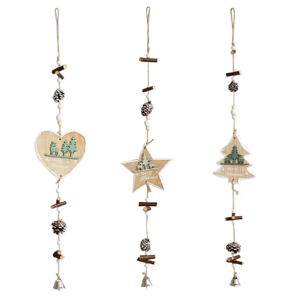 

Wooden Christmas Decorations Christmas Tree Decorative Card Christmas Tree Five-Pointed Star Heart Creative Pendant Ornament
