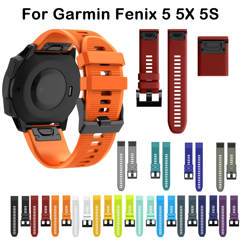 

26 22 20MM Watchband Strap for Garmin Fenix 5X 5 5S 5X Plus 3 3HR S60 MK1 Smart Watch Quick Release Silicone Easyfit Wrist Strap