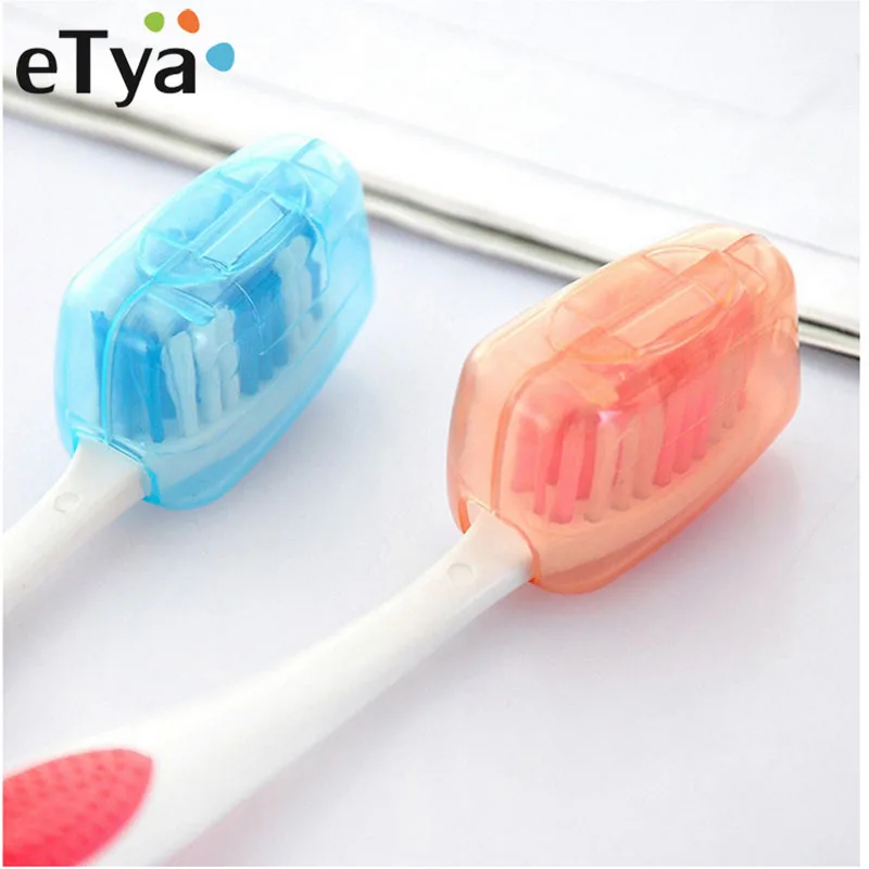 

eTya 5pcs Plastic Toothbrush Cover Case Travel Portable Brush Cover Protective Toothbrush Holder Health Toiletries Protect Box