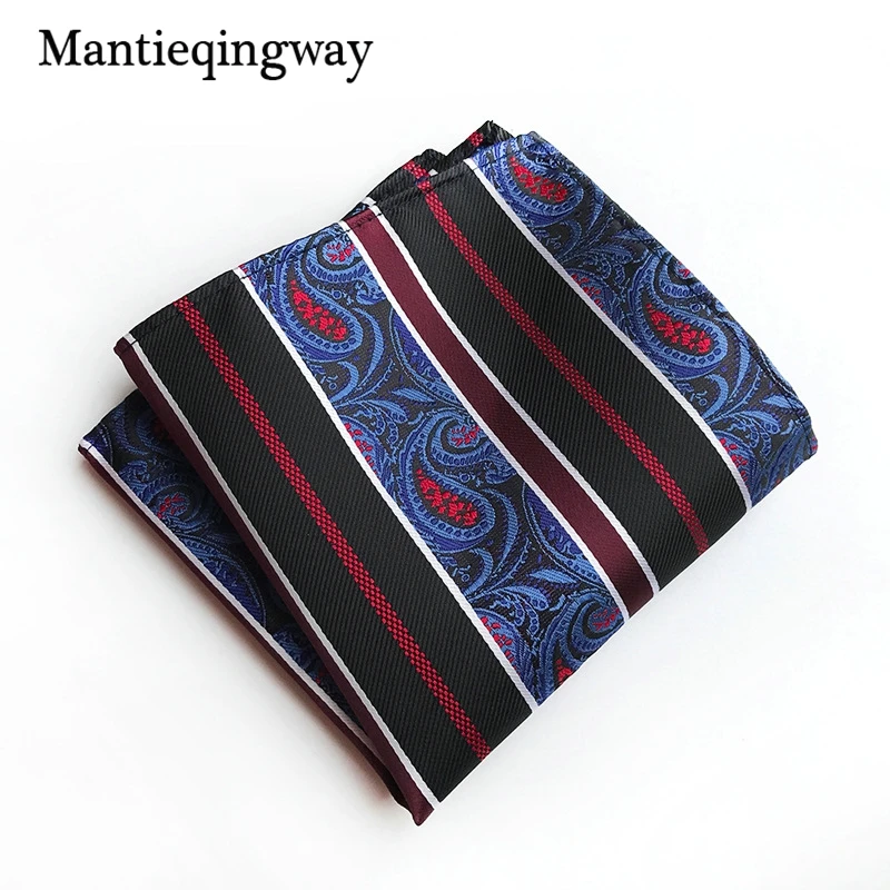 Mantieqingway Пейсли мужской, карманный, квадратный бизнес полосатый носовой платок для мужчин модное свадебное полотенце для сундуков 25*25 см классический размер