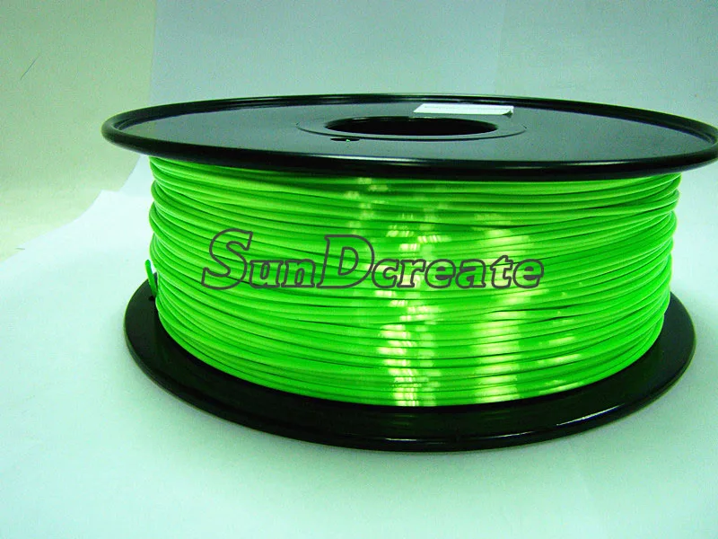SunDcreate 3D-принтеры Синтетическая нить 1кг Высококачественная нить 1,75 мм полимерных композиционных материалов для 3D-принтеры с шелковой текстурой - Цвет: Зеленый