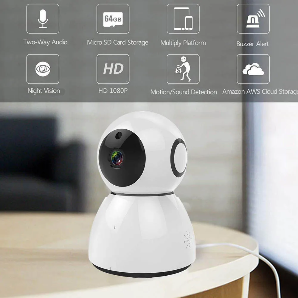 1080 P IP Камера Беспроводной Wi-Fi Cam внутренняя безопасность жилища наблюдения сетевая камера системы скрытого наблюдения Ночное видение P2P удаленного просмотра