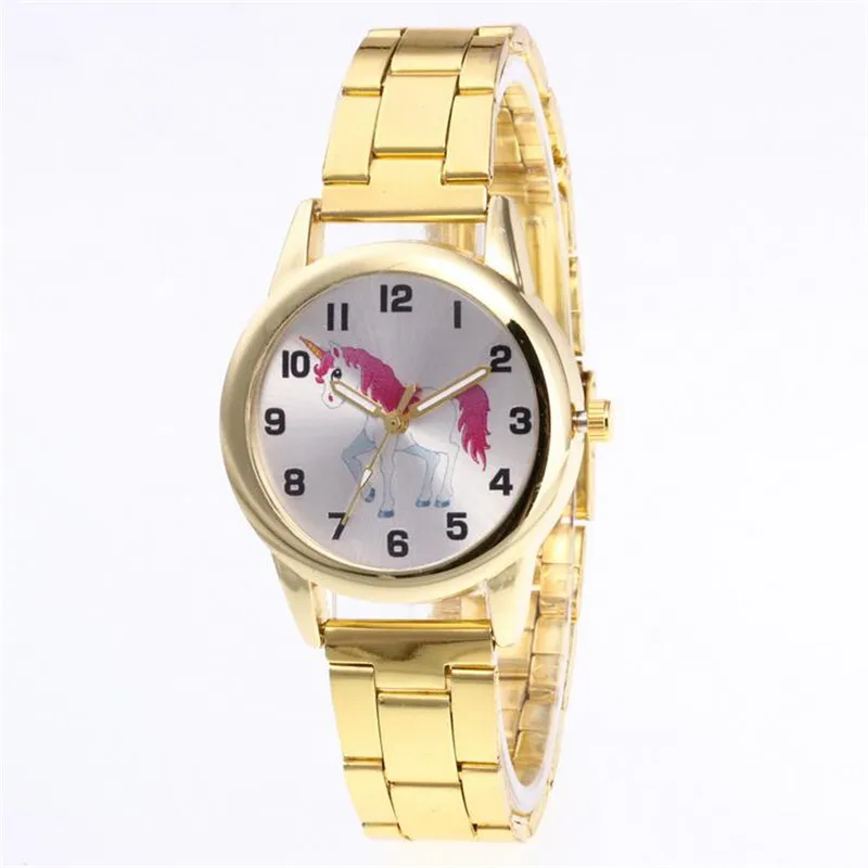 

New ladies steel belt watch unicorn student Korean version of the quartz female watch