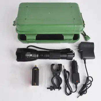 

2017 NEW bike light 5000LM XML T6 LED Flashlight Torch 18650 Zoom Rechargeable Light + Charger+ Box september20