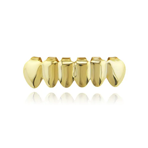 Lucky Sonny Tooth Grillz Top Sharp Drop Grills Hiphop Teeth Cap Custom fit Handmade Grillz Plain Gold Silver Color REAL Grill - Окраска металла: Gold Bottom