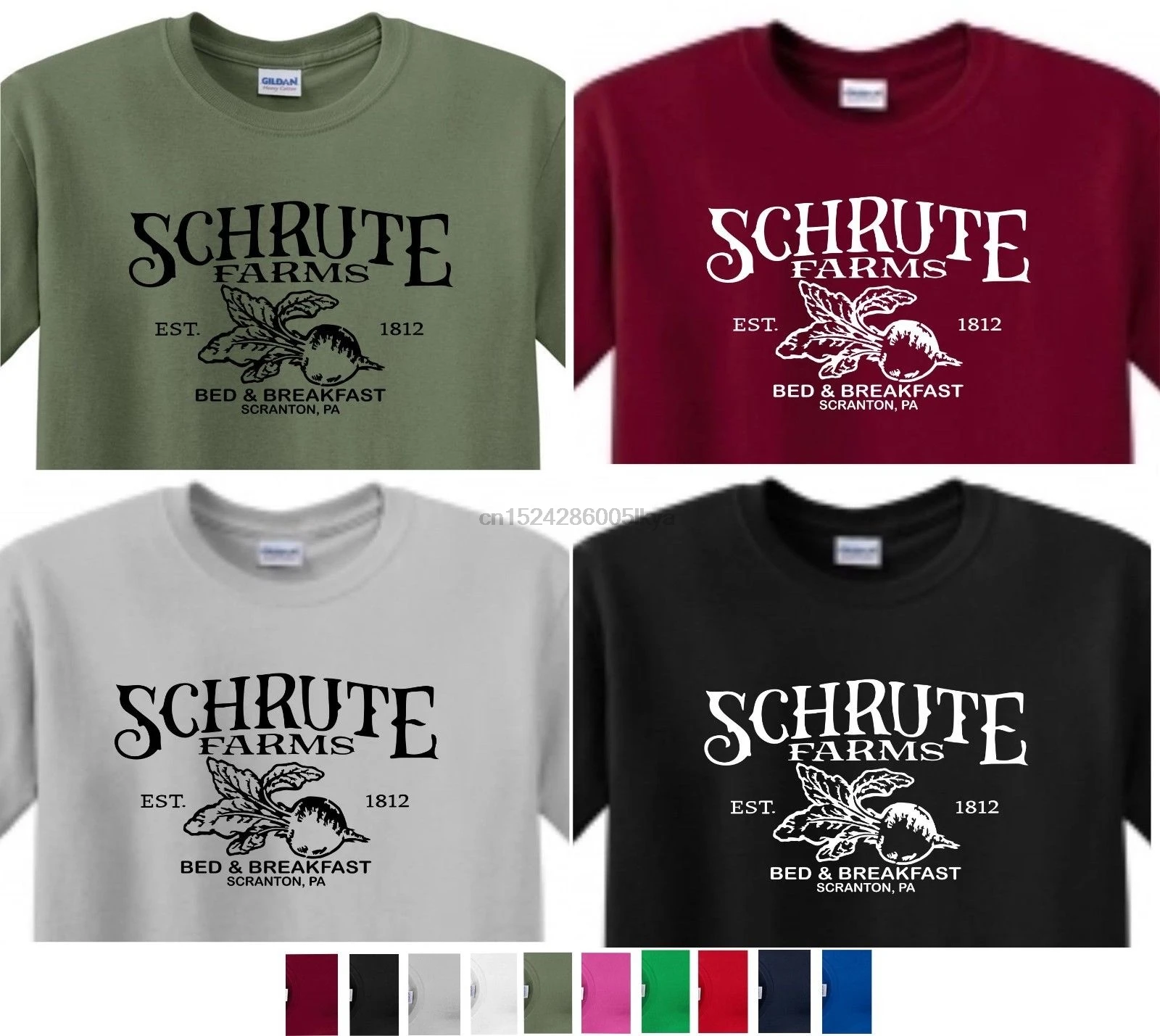 

Schrute Farms t shirt Scranton PA The Office TV show Dwight Men adult USA Summer men'sbrand T-shirt loose T-shirt