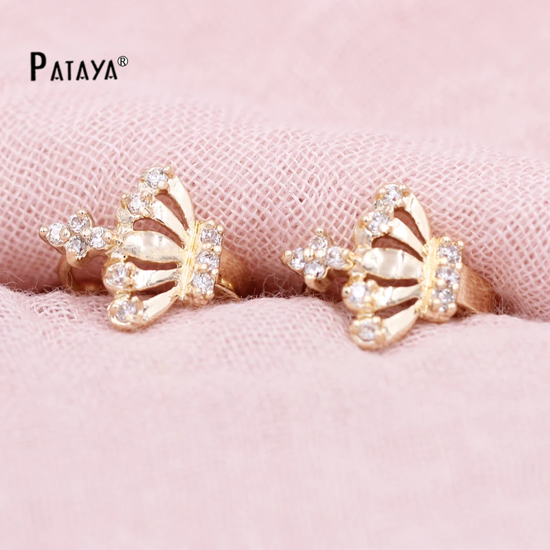 Серьги из розового золота 585 пробы с натуральным Цирконом|earrings fashion|earrings littlegold