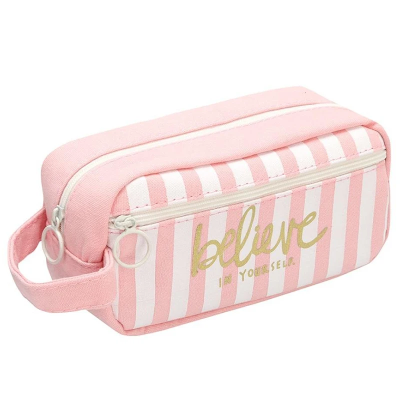 Cute Pencil Case,Canvas Pencil Box Bag Pouch With Zipper With
