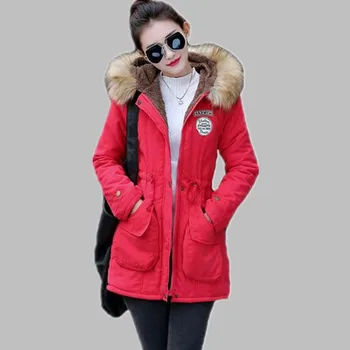 

Winter Jacket Women 2017 New Slim Winter Womens Parka Casual Outwear Hooded Coat Fur Coats Manteau Femme Plus Size S-3XL E0692