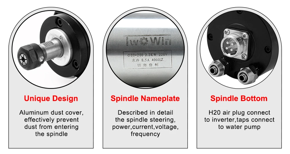 2.2KW шпиндель водяного охлаждения 24000 об/мин машина мотор шпинделя гравировка фрезерный шпиндель 220 В AC шпиндель 4 подшипника
