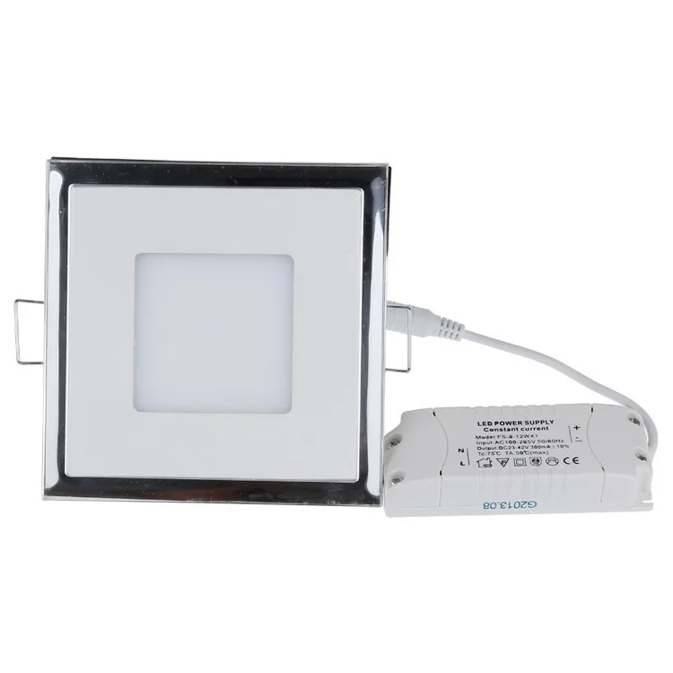 15 Вт синхронный квадратный светодиодный панельный светильник, акриловый+ стеклянный AC85-265V, двойной цвет(синий+ холодный белый), потолочный светильник для дома