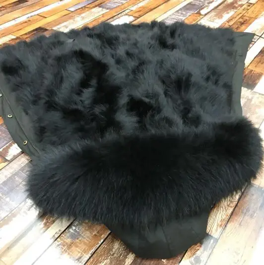 Большой натуральный мех енота натуральное меховое пальто зимняя куртка женская длинная парка Водонепроницаемая теплая зимняя куртка с капюшоном для мужчин подкладка из натурального меха - Цвет: outside black color