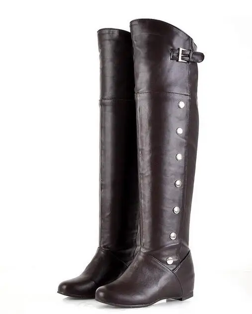 

New female winter shoe leather winter boots knee high boots high quality female plush boots.