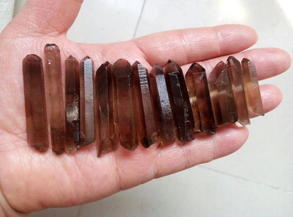 500 Carat Bulk Lot Natural Smokey Quartz Crystal Points (10-20 pcs) Smoky Wands 3