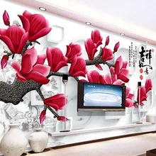 3D wallpaper mural custom wallpaper 3D stereoscopic red room mural paintings magnolia photo wallpaper wall papers home decor 3D wallpaper mural custom wallpaper 3D stereoscopic red room mural paintings magnolia photo wallpaper wall papers home decor