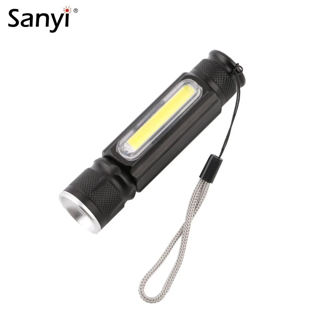 

USB 3800lm Flashlight with Magnet COB+XM-L T6 Handy LED Flashlight USB Rechargeable Torch Flash Light Pocket LED Zoom Lamp