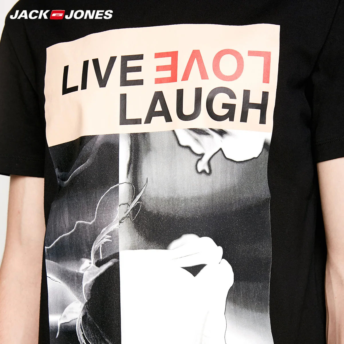 Мужская футболка с круглым вырезом Jack Jones короткими рукавами из 100% хлопка весна