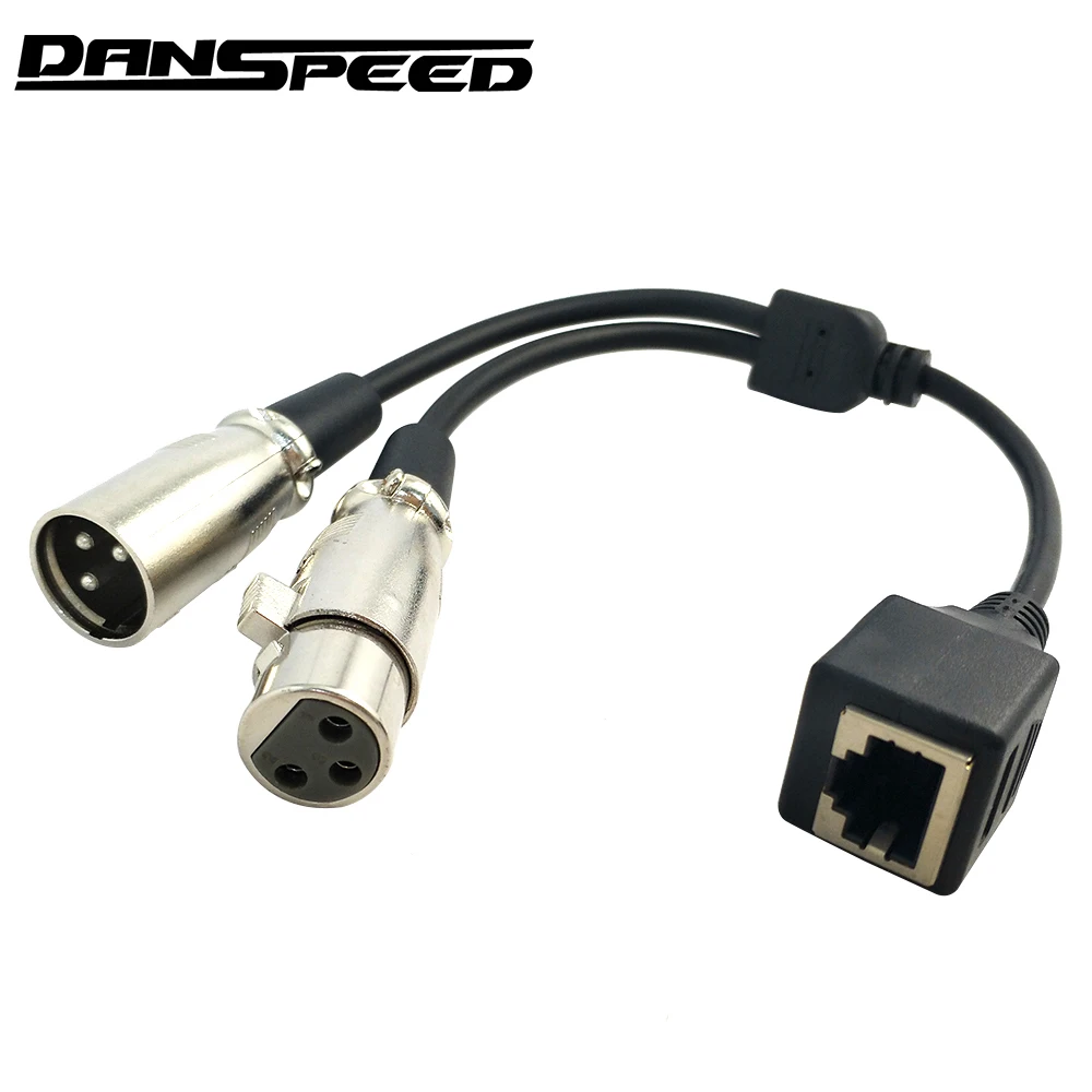 

DANSPEED RJ45 Ethernet Female to 3 Pin XLR Female and Male Adapter Converter Cable 20cm