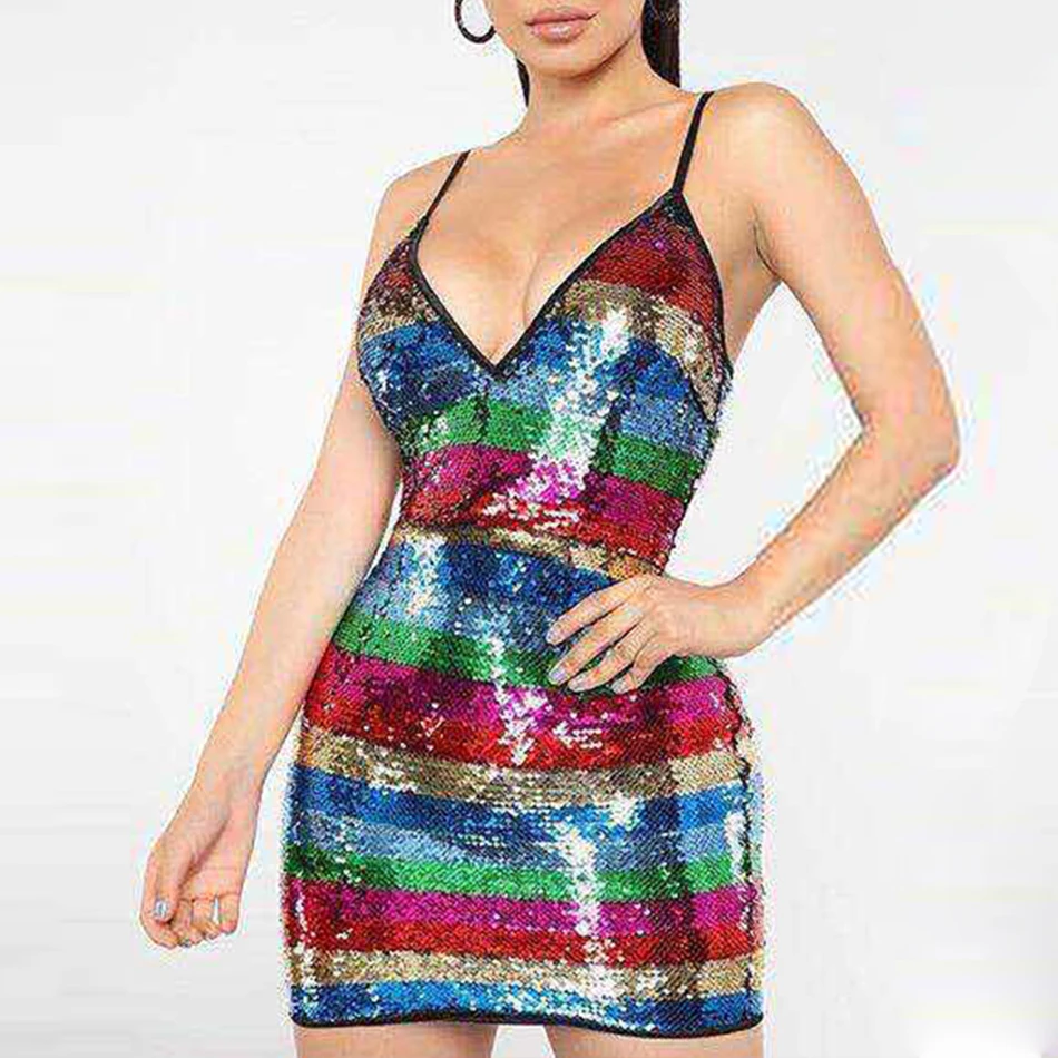 Adyce новые летние вечерние платья знаменитостей женские Vestidos 2019 Мини с блестками