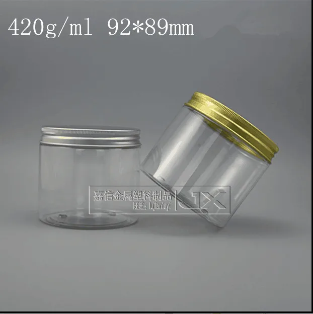 

420g/ml Clear Lucencency Plastic Jar bottle Wholesale Retail Originales Refillable Cream Butter Honey Empty Cosmetic Containers