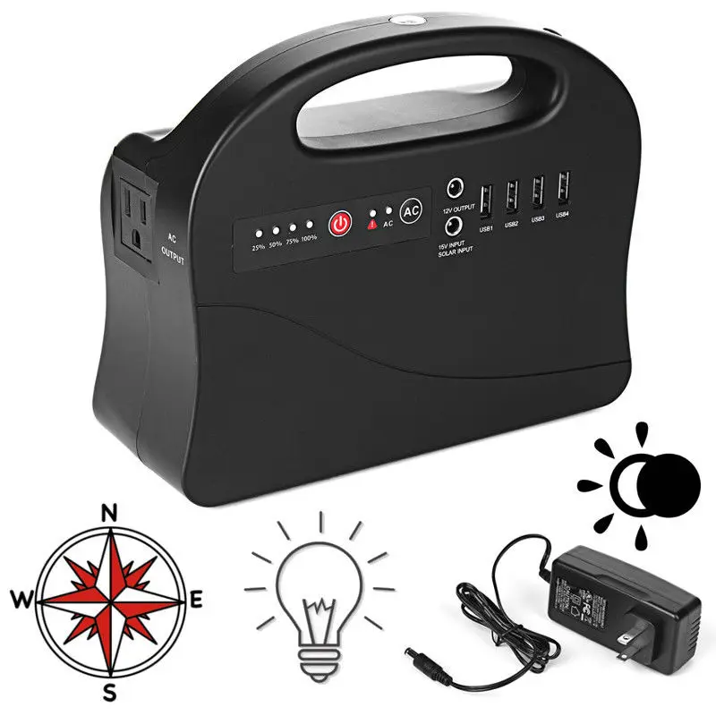 

200W 42000mAh Portable Solar Panel Generator Power Supply Energy Storage Battery Pure Sine Wave AC DC Power Bank