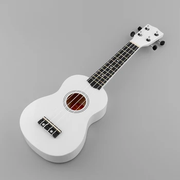 

Mini 21'' Soprano Ukulele 12 Frets Instrument Hawaiian Style Guitar White