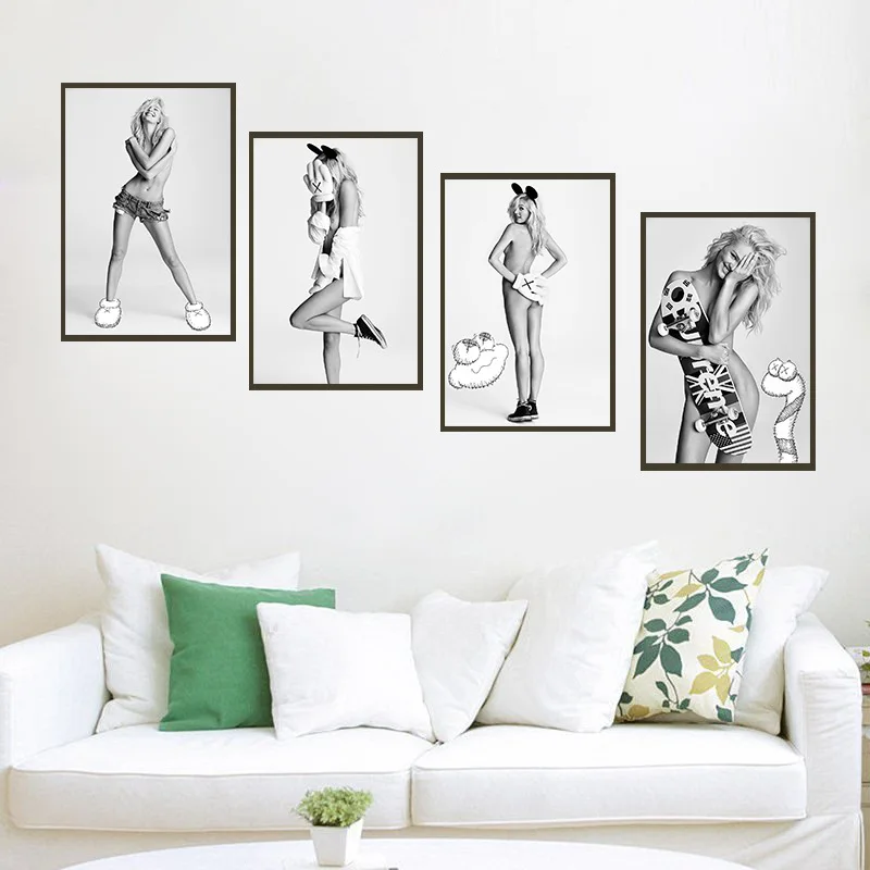 Kaws Sexy Painting Postermodern Black Decorative Paintingunframed Wall Paintings Bedroom Decorationhome Art