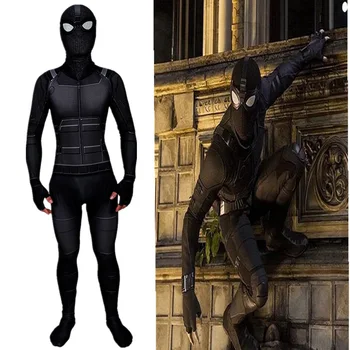 

Kids Adult Bodysuit New Version Spiderman 2019 Hero Expedition Sneak Battle Suit Cosplay Siamese tights Playing costume