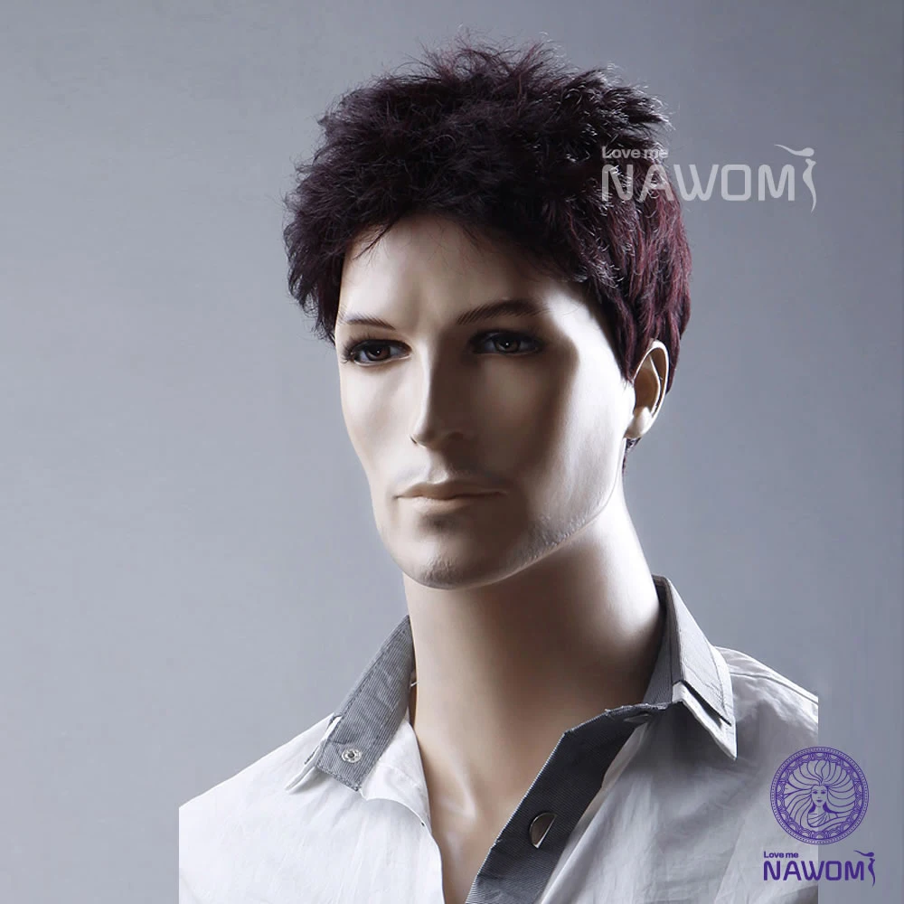 Hot Selling Fashion Human Synthetic Wig Men Short Curly Business