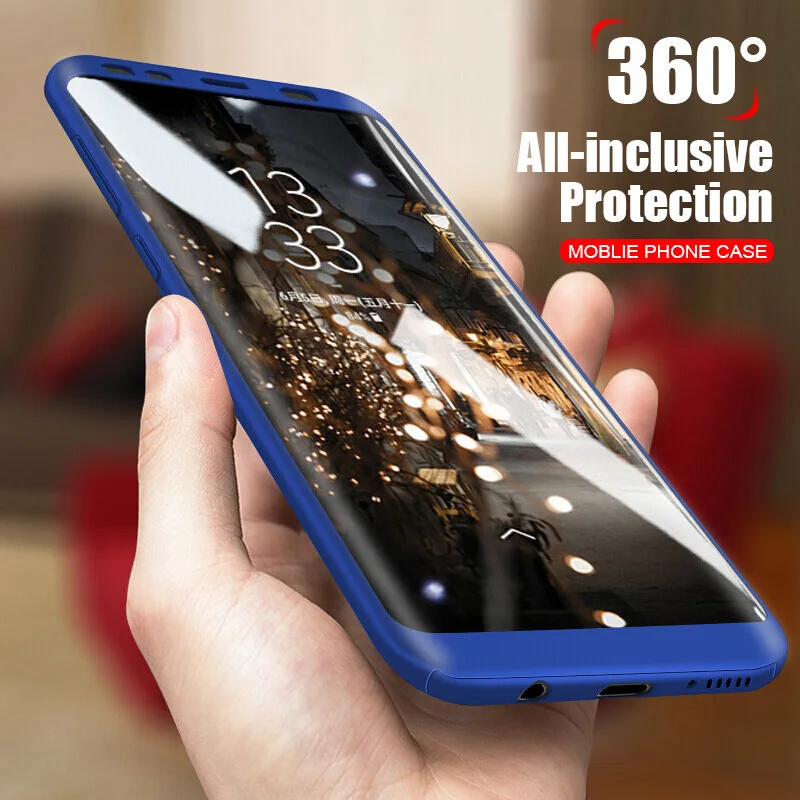 360 полный защитный жесткий чехол для samsung Galaxy J7 Prime с бесплатным 9H закаленным