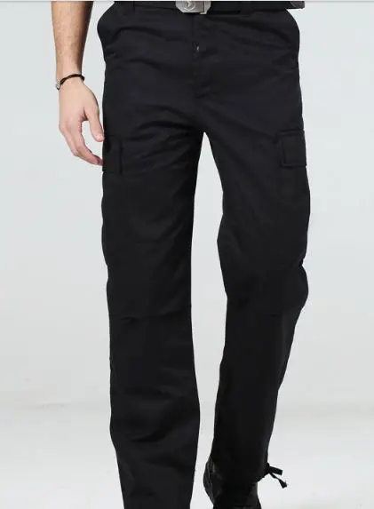 Спорт на открытом воздухе Тактические армейские вентиляторы мужские брюки военный кемпинг мужские s камуфляжный комбинезон со множеством карманов альпинистские походные брюки - Цвет: black