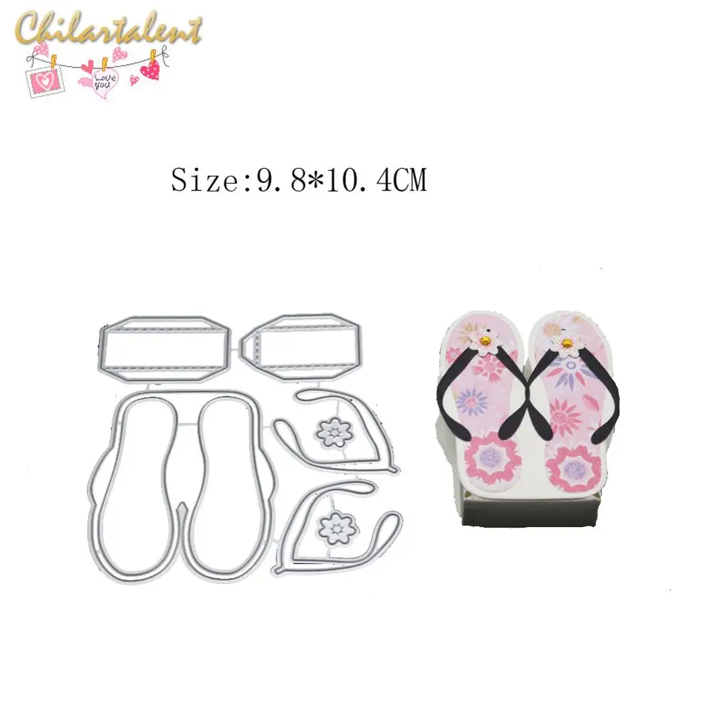 

3D Slippers Frame Candy Gift Box Stencil for Scrapbooking Photo Album Card Paper Embossing Craft DIY Dies Cuts 2019 New