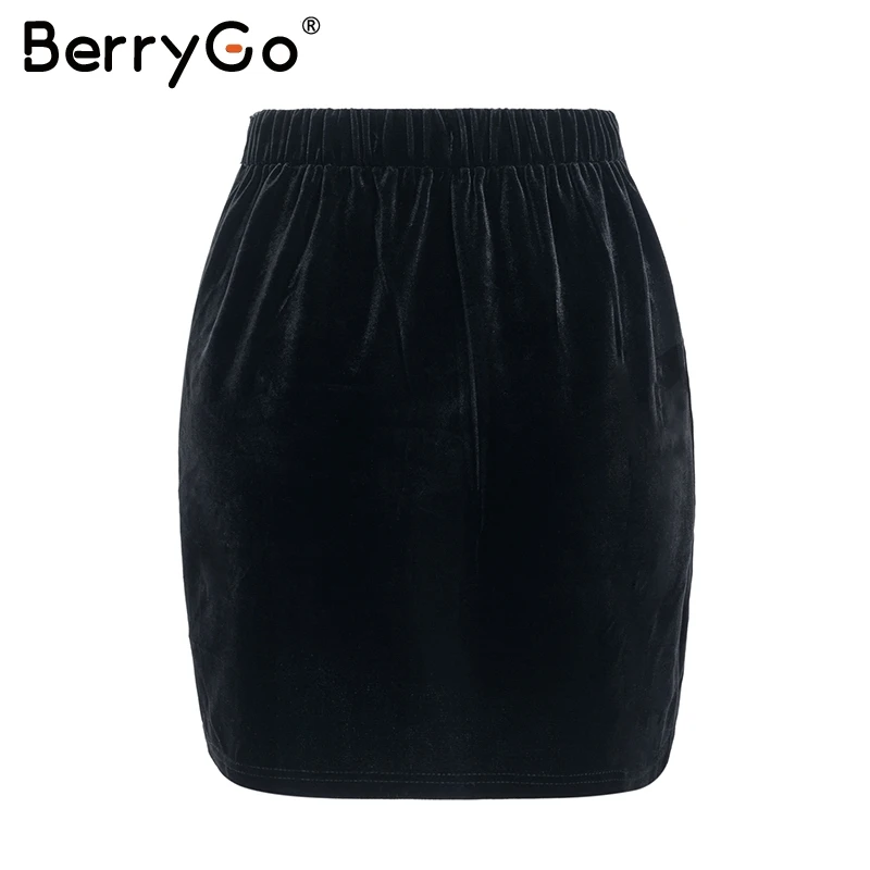 Женская короткая юбка с вышивкой BerryGo винтажная карандаш высокой талией в стиле