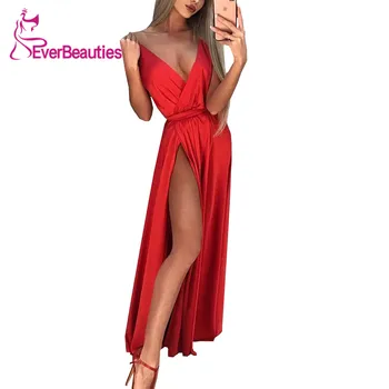 

Gorgeous Spaghetti Straps A-line Prom Dress V-Neck Robe De Soiree Abiye Gece Elbisesi