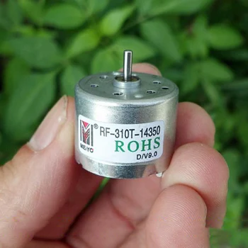 

RF-310T-14350 Micro Mini RF-310 DC Motor 5V 6V 6500RPM Mini 24mm Round Mute Precious Metal Brush Motor for Solar Power Toy Model