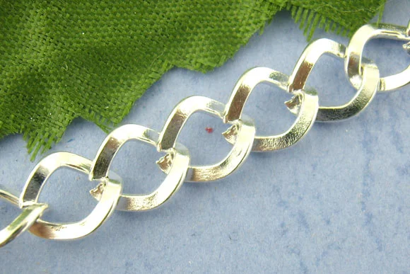 

DoreenBeads 2M silver color Square Curb Chains Findings 7x8mm (B00972)