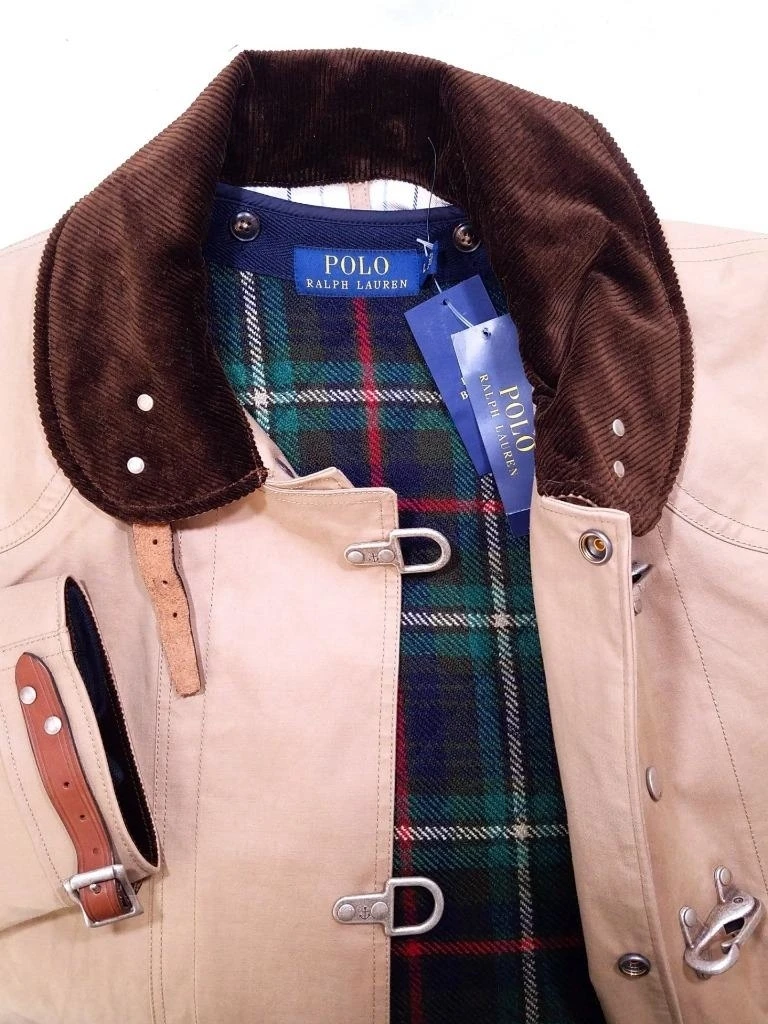 ralph lauren plaid toggle coat