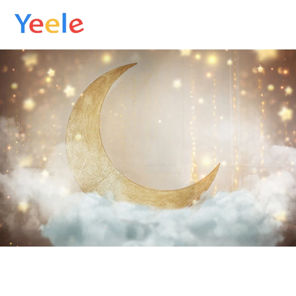 

Yeele Dreamy Moon Pattern Light Glitter Doll Pet Props Scene Photography Background Child Photographic Backdrop For Photo Studio